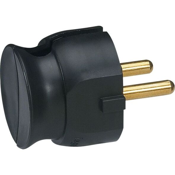 Legrand Wtyczka przenośna 2P 16A płaska czarna - 50184 3109503 3245060501846