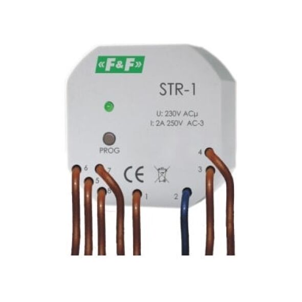 F&F Sterownik rolet dwuprzyciskowy 1,5A AC-3 230V 0-10min STR-1 3118759 5908312593300
