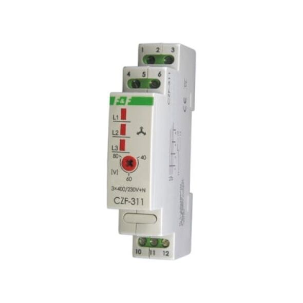 F&F Przekaźnik zaniku i asymetrii faz 10A 1P 4sek 40-80V CZF-311 3118695 5908312593133