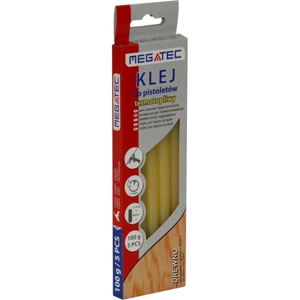 Wkłady klejowe Megatec do drewna 11 mm x 200 mm żółte 5 szt. 0.1 kg Termik (BN1724 220 DR) 3136181 5904910172404