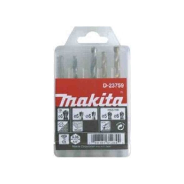 Wiertło Makita do betonu, drewna, metalu 5szt. (D-23759) 3142376 88381312844