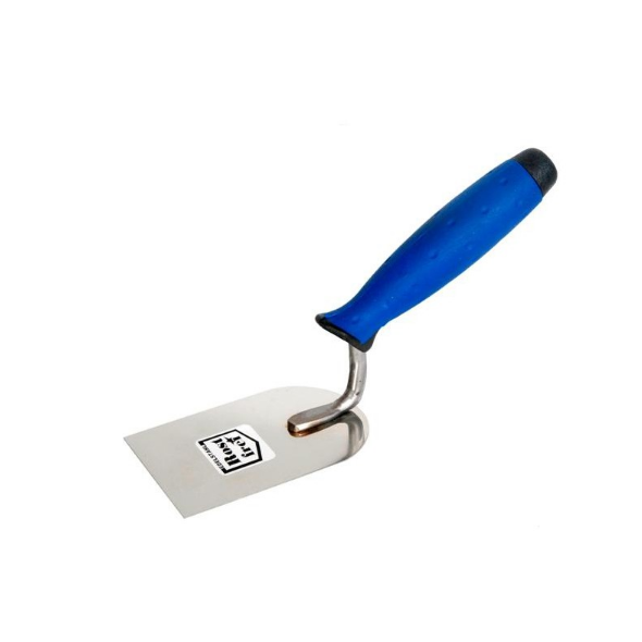 AWTools Kielnia sztukatorska nierdzewna łopatkowa 100mm uchwyt gumowy AW30247 3172849 5902198742623