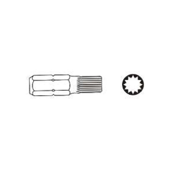 Jonnesway Końcówka SPLINE XZN M12x75mm 6-kąt 10mm D10M75M12A 3173510 4719152117127