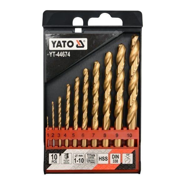 Wiertło Yato do metalu tytanowe walcowe 2 7 4 5 1 3 6 10 8 9mm zestaw (YT-44674) 3168365 5906083446740