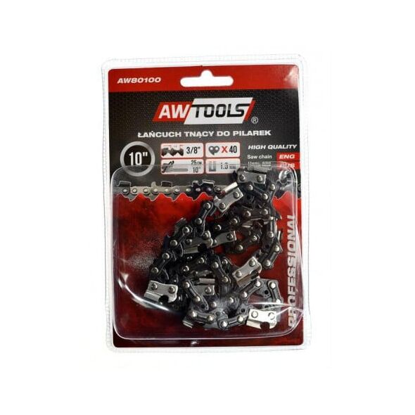 AWTools Łańcuch tnący do pilarki 25cm 10" 3/8" 1,3mm 40-ogniw do CS250 (AW80100) 3183583 5902198743446