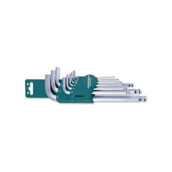 Jonnesway Zestaw kluczy imbusowych hex typ L 1,5-10mm z kulką 9szt. (H05SM109S) 3180477 4719152155198