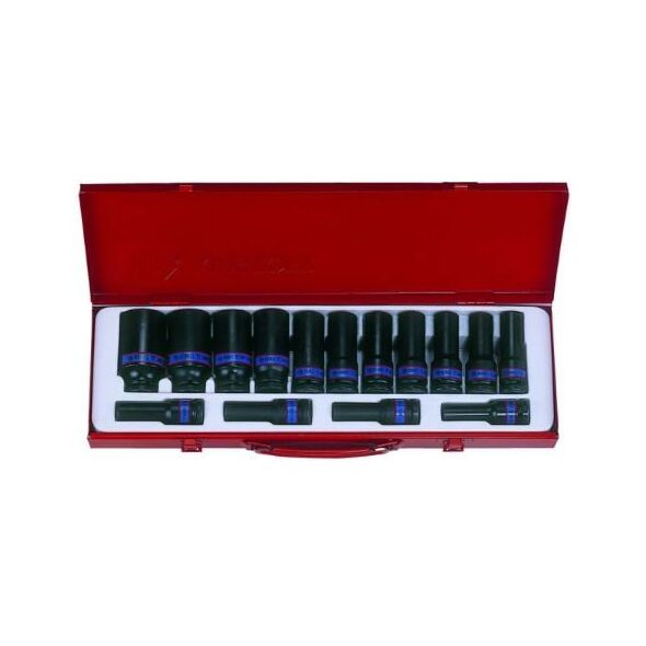 King Tony Zestaw nasadek udarowych 6-kątnych 1/2" 10-32mm długich 15szt. (4415MP03) 3187775 4710591951495