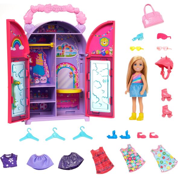 Mattel BRB SZAFA CHELSEA LALKA UBRANKA AKCES HXN03 WB4