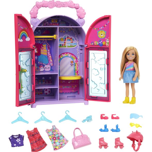 Mattel BRB SZAFA CHELSEA LALKA UBRANKA AKCES HXN03 WB4