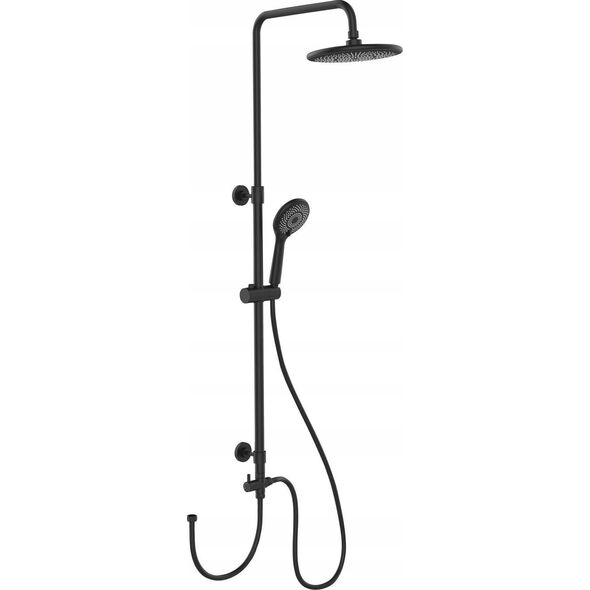 Wenko Kolumna prysznicowa z deszczownicą i słuchawką, czarna, 120 cm, WENKO