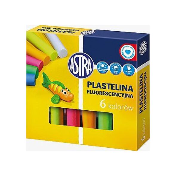 Astra Plastelina 6 kolorów fluorescencyjna 1241215 5900263030323