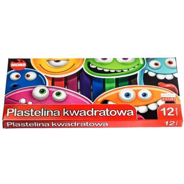Mona Plastelina kwadratowa 12 kolorów 972074 5907591300111