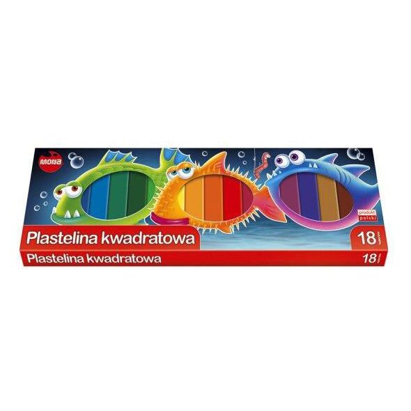 Mona Plastelina kwadratowa 18 kolorów 972075 5907591300128
