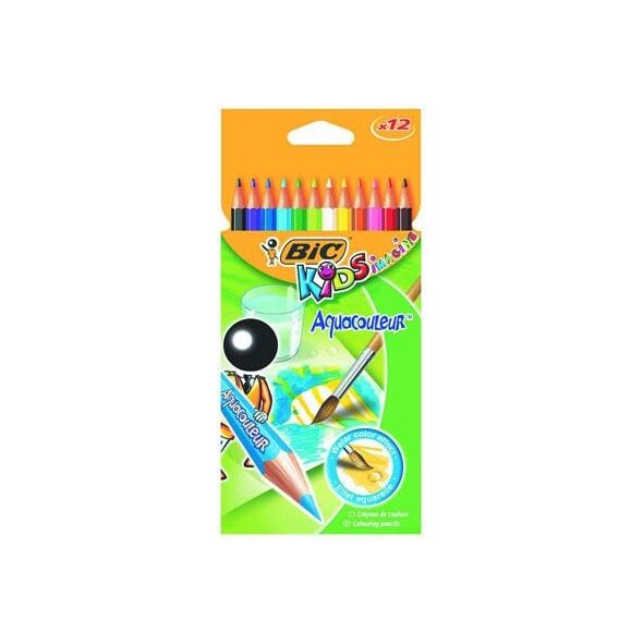 Bic KREDKI OŁÓWKOWE BIC KIDS AQUACOULEUR PUDEŁKO 12 SZT - 8575613 821878 3270220000280