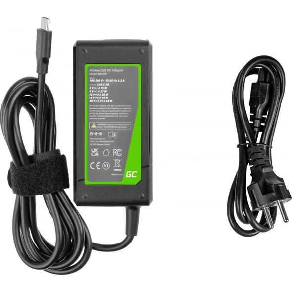 Zasilacz do laptopa Green Cell 45 W, USB-C,  (AD133P)