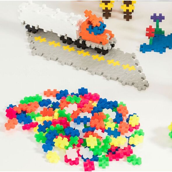 Plus Plus Plus-Plus, Mini MIX 600 szt (Basic, Neon) i 2 płytki konstrukcyjne
