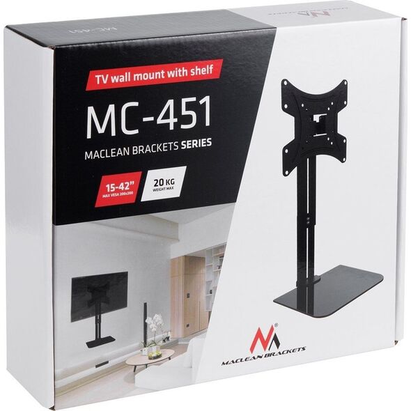 Maclean Uchwyt na sciane do TV z półkš MC-451
