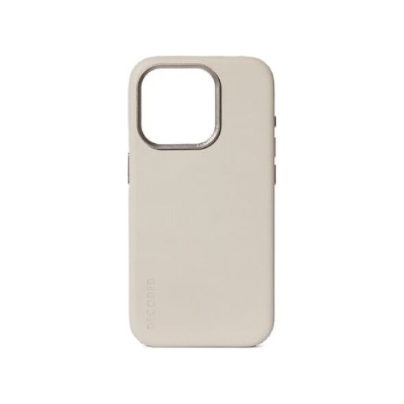 Decoded Decoded Leather Backcover for iPhone 15 Pro Clay
