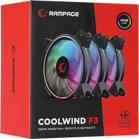 Chłodzenie CPU Rampage Rampage Coolwind F3 Chłodzenie procesora CPU 3 wentylatory 120mm ARGB + kontroler