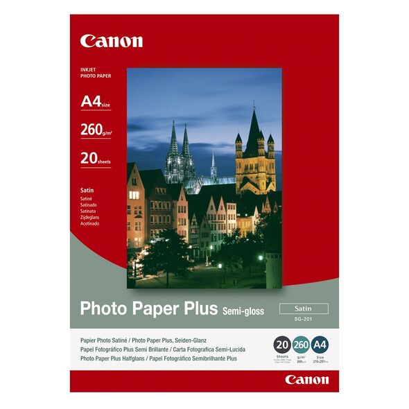 Canon Φωτογραφικό Χαρτί A4 Semi Gloss 260g/m² 20 Φύλλα (1686B021) (CAN-SG201A4) έως 12 άτοκες Δόσεις