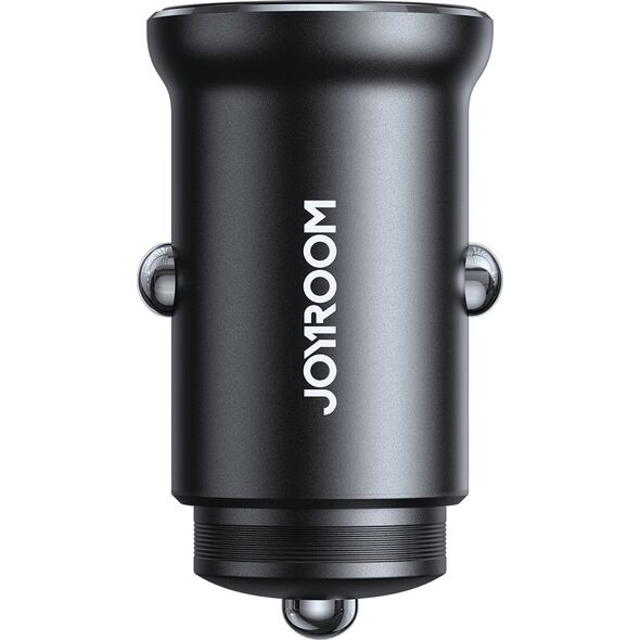 Ładowarka Joyroom Mini ładowarka samochodowa do gniazda zapalniczki 30W 2x USB-C metalowa czarna Mini ładowarka samochodowa do gniazda zapalniczki 30W 2x USB-C metalowa czarna