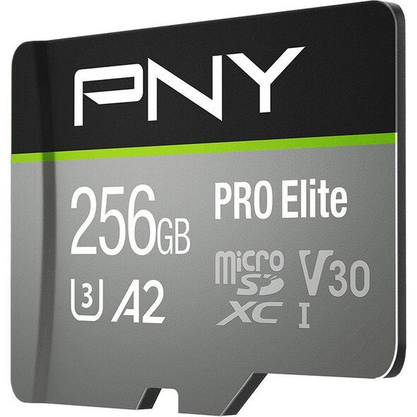 Karta PNY PRO Elite MicroSDXC 256 GB Class 10 UHS-I/U3 A2 V30 (P-SDU256V32100PRO-GE)