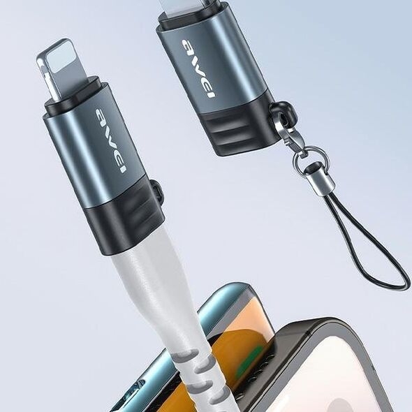 Adapter USB Awei AWEI Adapter A11 USB-C/Lightning szary    /grey