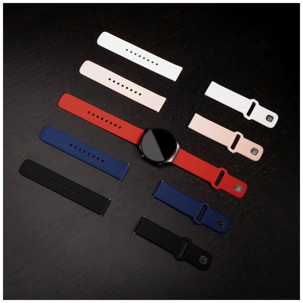 Fixed Strap for Samsung Galaxy Watch 4/5/Active 2, Huawei Watch GT 3 (42mm)/GT 3 Pro (43mm) - Fixed Silicone Sporty Strap Set - White 8591680161263 έως 12 άτοκες Δόσεις