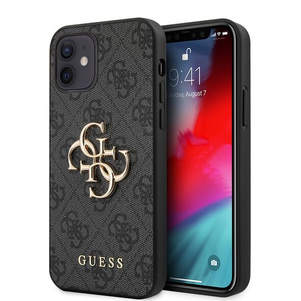 Guess Case for iPhone 12 / iPhone 12 Pro - Guess Hardcase 4G Big Metal Logo ( GUHCP12M4GMGGR) - Grey 3666339004576 έως 12 άτοκες Δόσεις