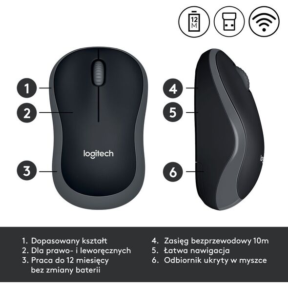 Logitech M185 Mouse Grey (910-002238) 401928 21109843