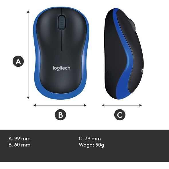 Logitech M185 Mouse Blue (910-002239) 408452 5099206028852