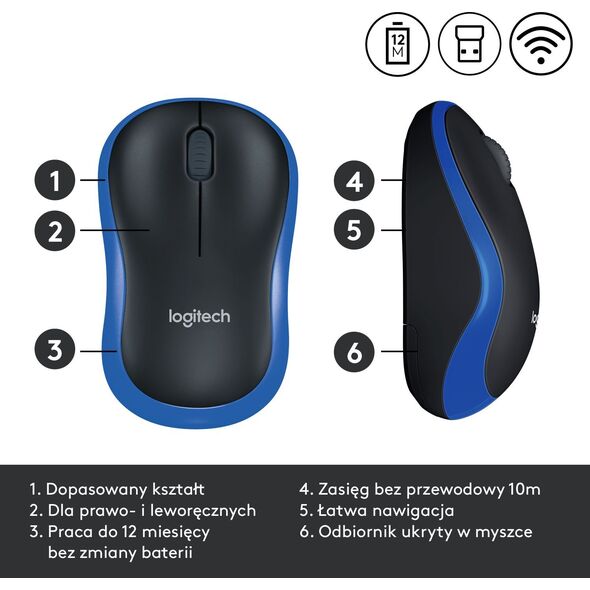 Logitech M185 Mouse Blue (910-002239) 408452 5099206028852