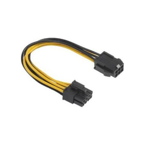 Akasa PCIe 6-pin - ATX/EPS 8-pin, 0.15m, Żółty (AKCB051)