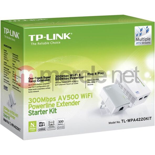 Προσαρμογέας powerline TP-Link TL-WPA4220 Starter Kit 608845 6935364032258