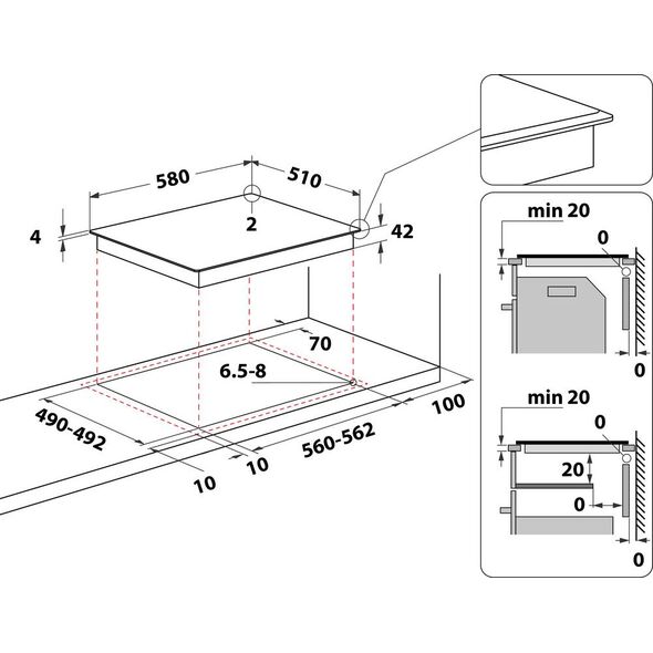 Πλάκα θέρμανσης Whirlpool AKT 8130 BA 691678 8003437830181