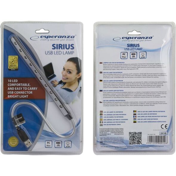 Λάμπα USB Esperanza 10 LED ασημί (EA148 - 5901299909126) 747949 5901299909126