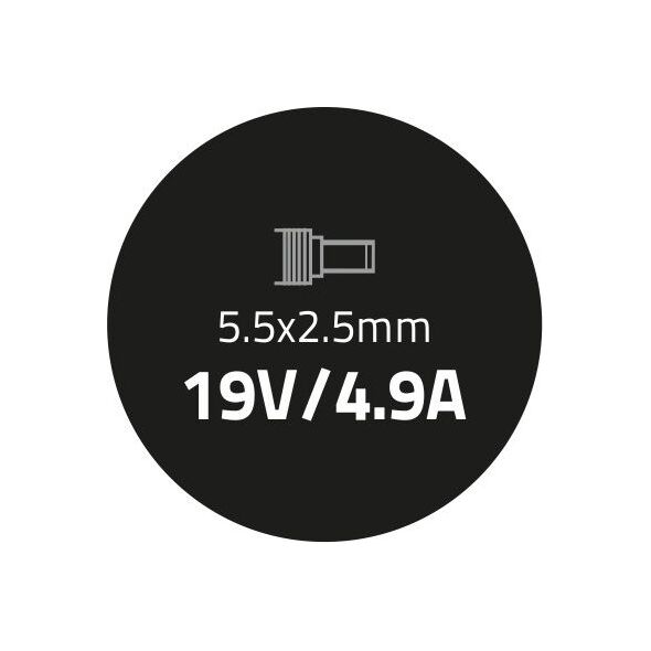 Τροφοδοτικό για φορητό υπολογιστή Qoltec 90 W, 2,5 mm, 4,9 A, 19 V (50074,90 W) 826359 5901878500744