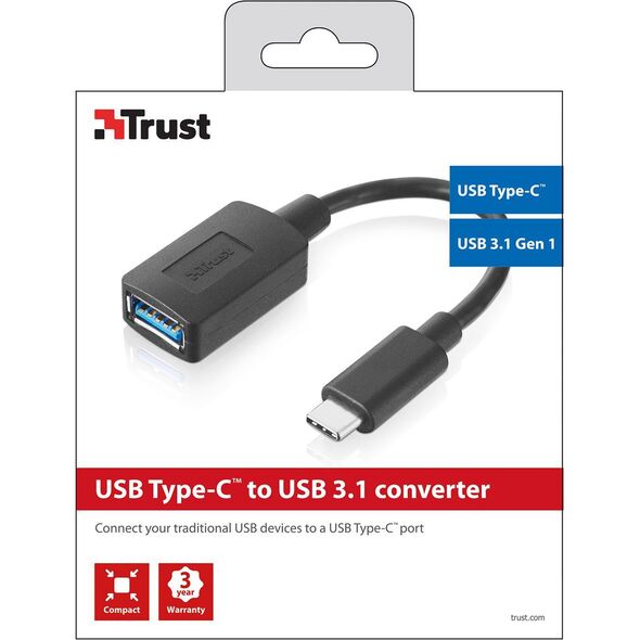 USB Trust USB-C - Προσαρμογέας USB Μαύρο (20967) 835440 8713439209679