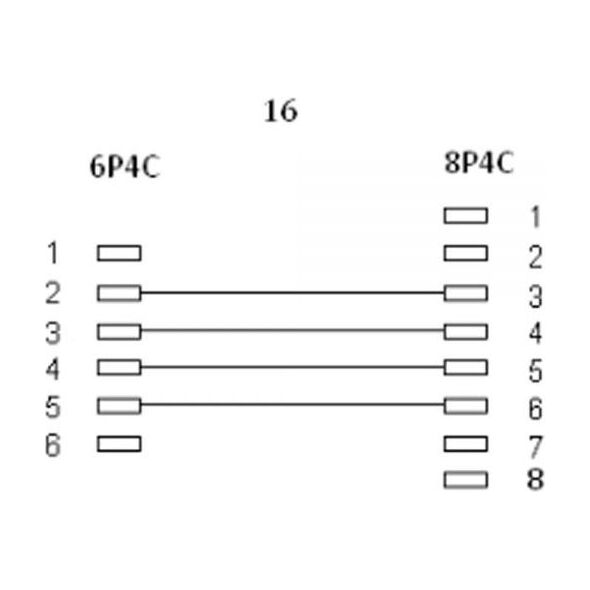 InLine Modularny kabel RJ45 do RJ11, 6R4C, czarny, 6m (18866)