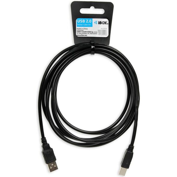 Καλώδιο εκτυπωτή iBOX USB 2.0, 3m (IKU2D30) 1054110 5901443052586