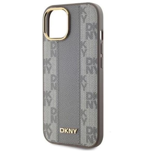 DKNY DKNY DKHMP15SPCPVSLE iPhone 15 6.1" beżowy/beige hardcase Leather Checkered Mono Pattern MagSafe