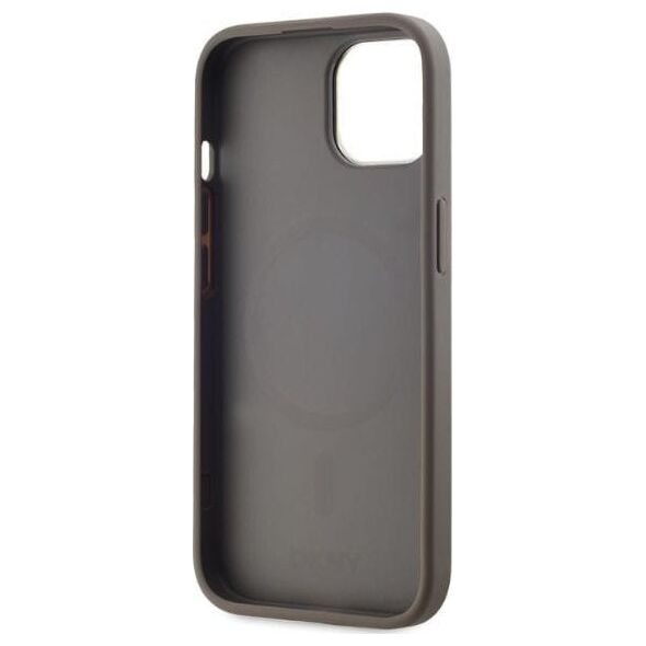 DKNY DKNY DKHMP15SPCPVSLE iPhone 15 6.1" beżowy/beige hardcase Leather Checkered Mono Pattern MagSafe
