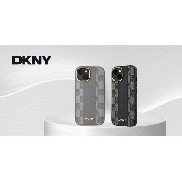 DKNY DKNY DKHMP15MPCPVSLE iPhone 15 Plus 6.7" beżowy/beige hardcase Leather Checkered Mono Pattern MagSafe