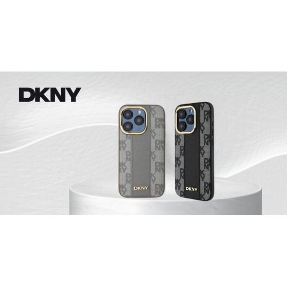 DKNY DKNY DKHMP15XPCPVSLE iPhone 15 Pro Max 6.7" beżowy/beige hardcase Leather Checkered Mono Pattern MagSafe