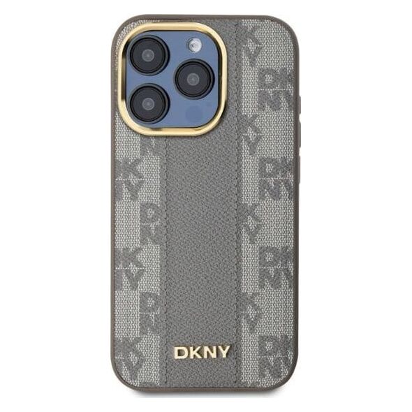 DKNY DKNY DKHMP15XPCPVSLE iPhone 15 Pro Max 6.7" beżowy/beige hardcase Leather Checkered Mono Pattern MagSafe