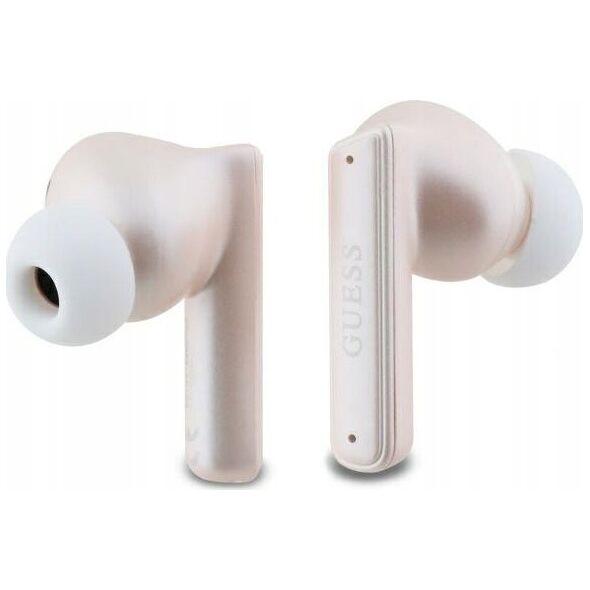 Słuchawki Guess Guess Bluetooth Headphones GUTWST88MCTGP TWS + Docking Station Pink Capsule Printed Logo