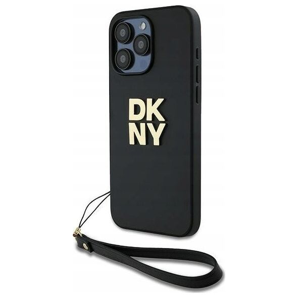 DKNY DKNY DKHCP16LPBSWSK iPhone 16 Pro 6.3" black/black hardcase Wrist Strap Stock Logo