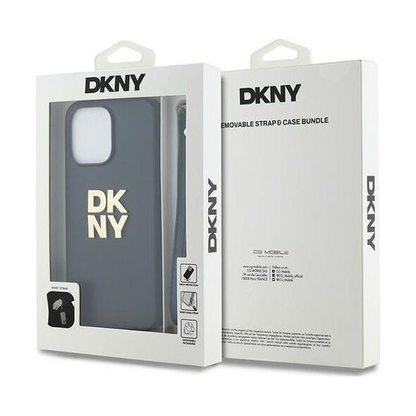 DKNY DKNY DKHCP16LPBSWSK iPhone 16 Pro 6.3" black/black hardcase Wrist Strap Stock Logo
