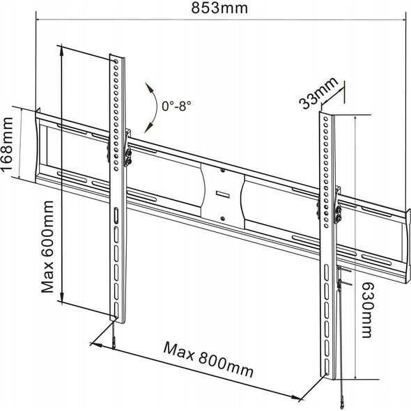Akyga AKYGA AK-MB-09 TV Wall Mount Bracket 60kg VESA 800x600mm 37-85inch