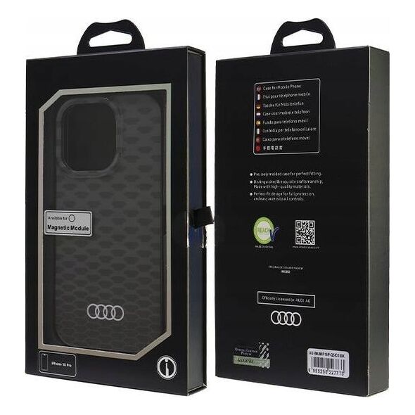 Audi Audi IML Stitching Pattern MagSafe iPhone 16 Pro 6.3" czarny/black hardcase AU-IMLMIP16P-Q5/D3-BK